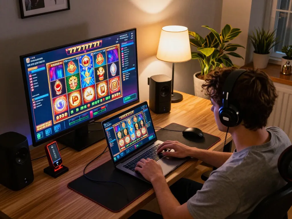 Engaging gameplay on slot777 online slot game with vibrant graphics and home setup