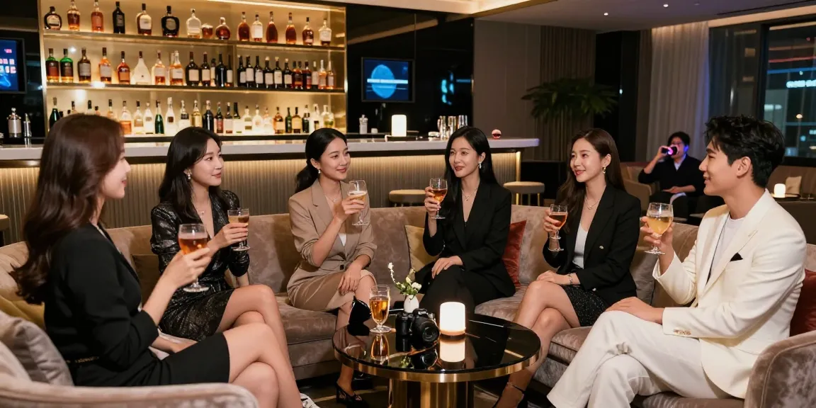 강남 구구단에서 프리미엄 노래방을 즐기는 고객들의 모습, https://www.gugudanlounge.com/의 고급스러운 분위기를 담고 있습니다.